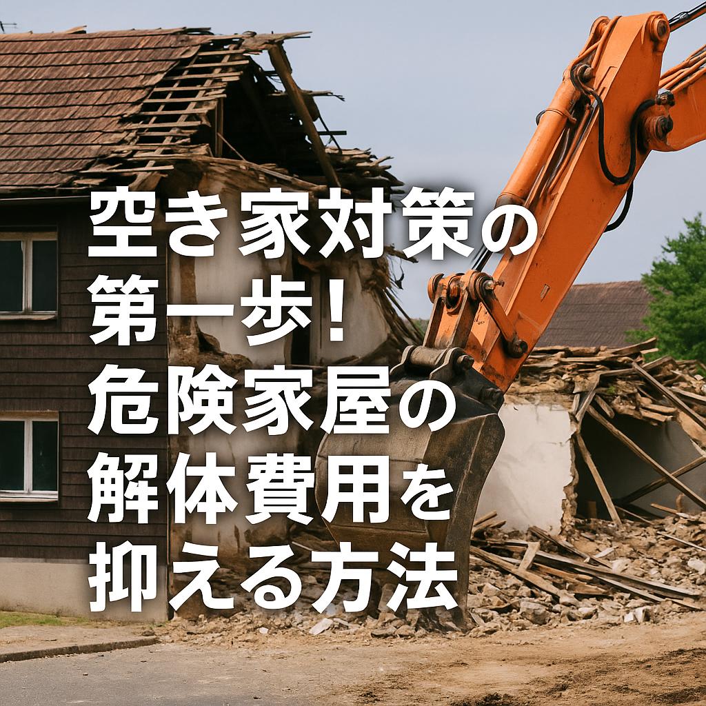 空き家対策の第一歩！危険家屋の解体費用を抑える方法