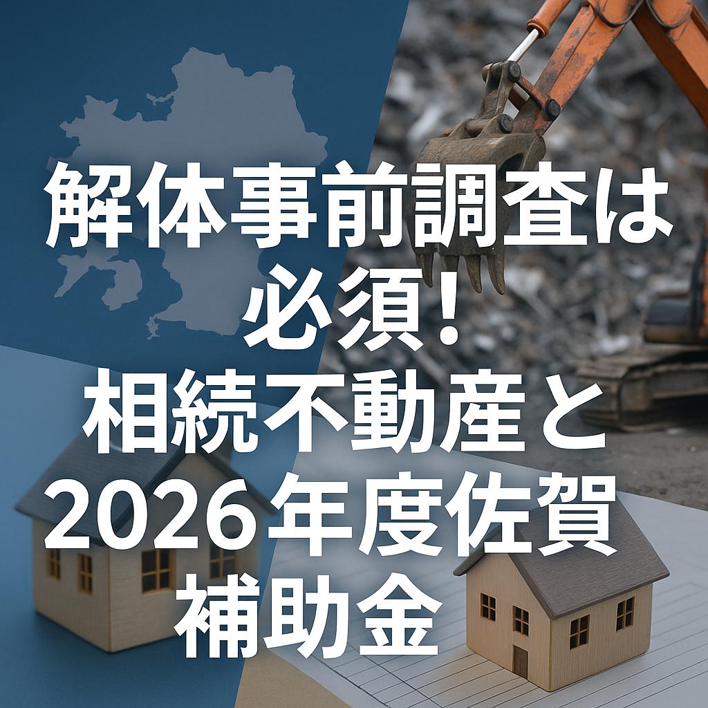 解体事前調査は必須！相続不動産と2026年度佐賀県補助金