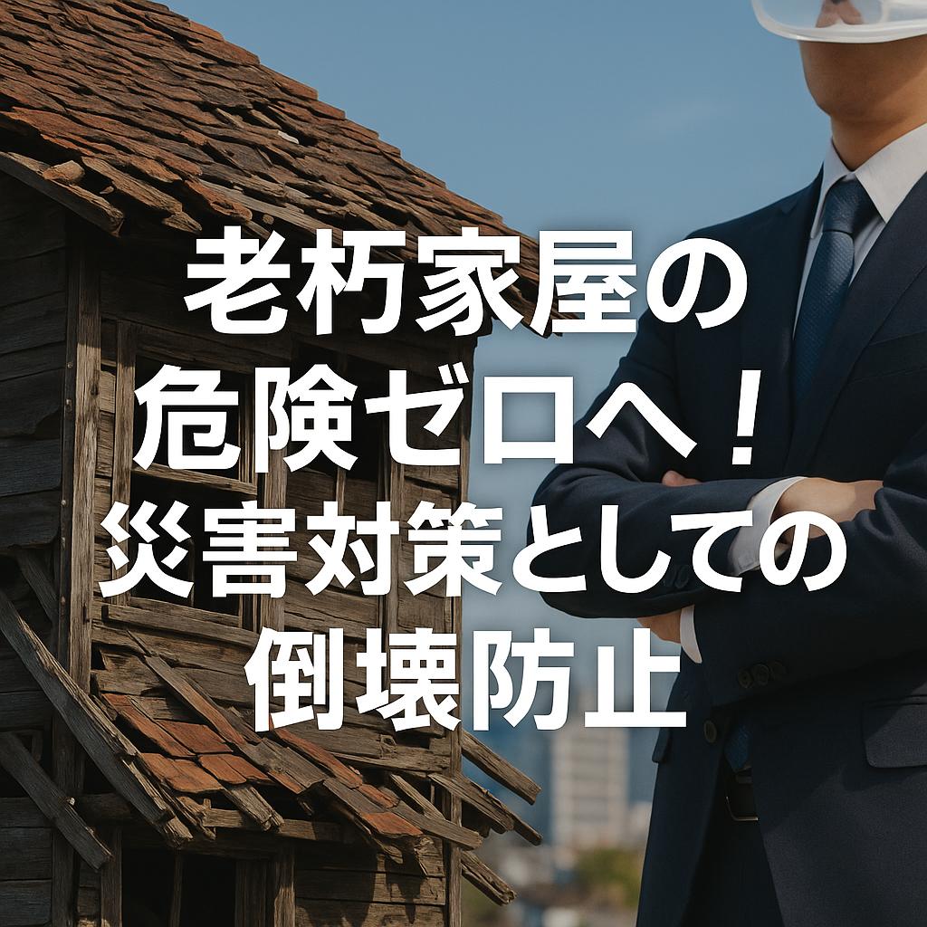 老朽家屋の危険ゼロへ！災害対策としての倒壊防止