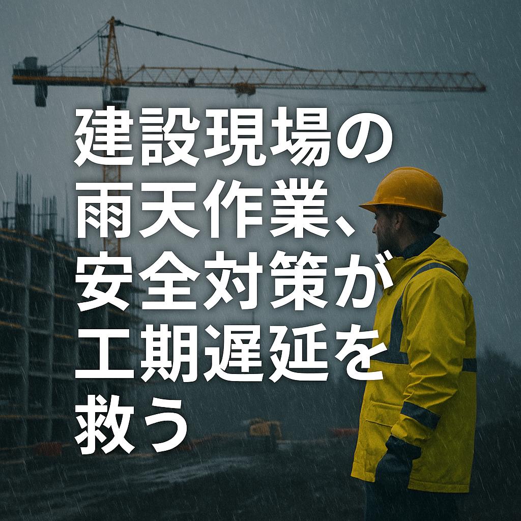 建設現場の雨天作業、安全対策が工期遅延を救う