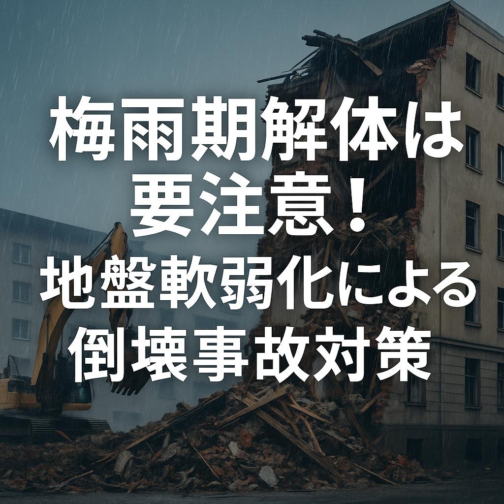 梅雨期解体は要注意！地盤軟弱化による倒壊事故対策
