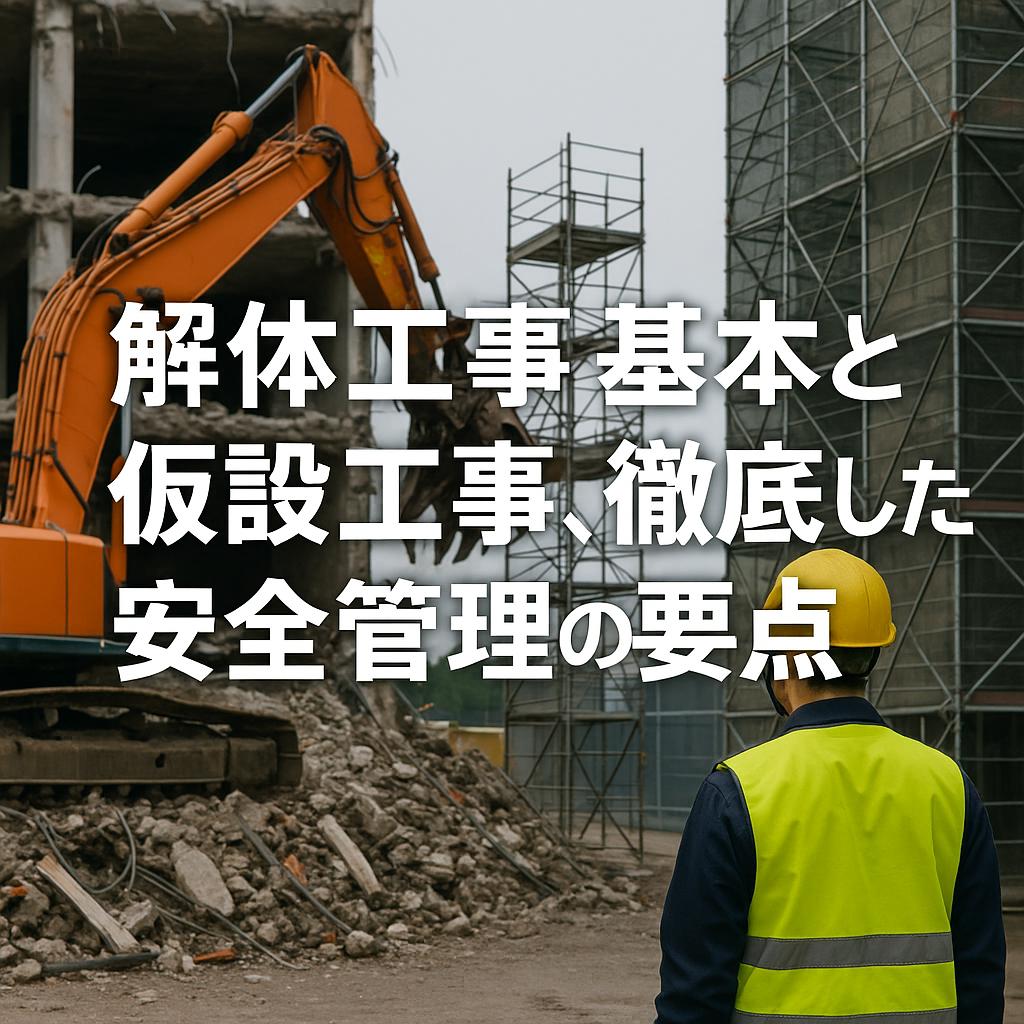 解体工事の基本と仮設工事、徹底した安全管理の要点