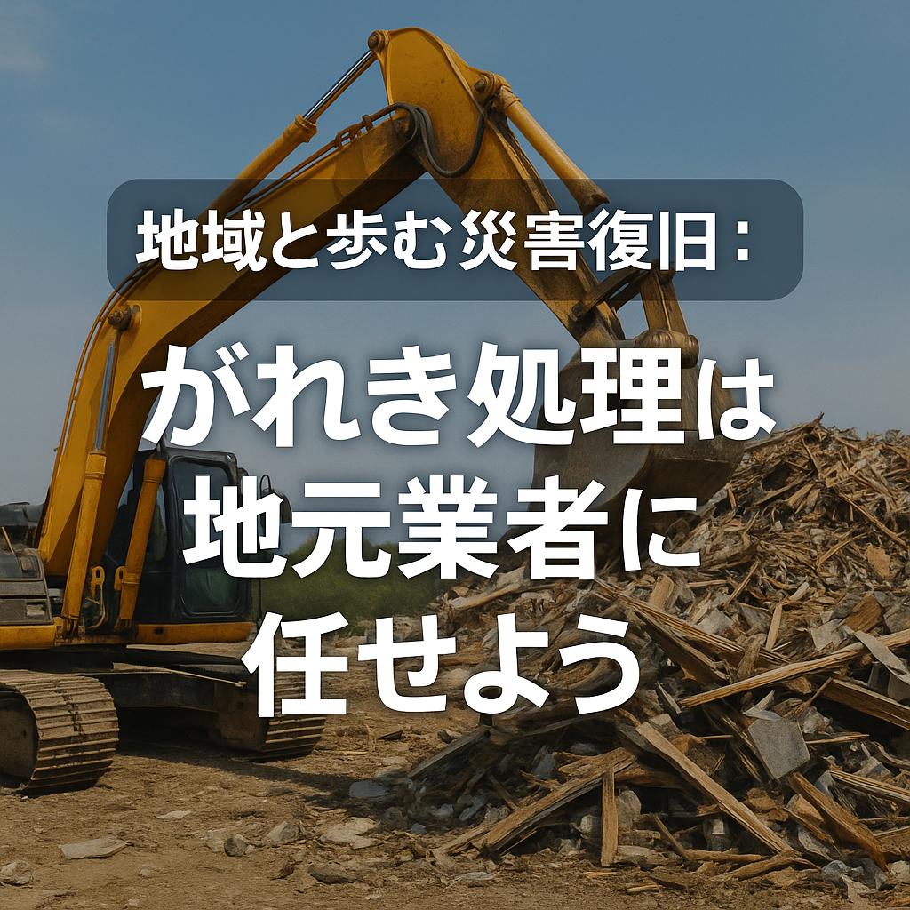 地域と歩む災害復旧:がれき処理は地元業者に任せよう