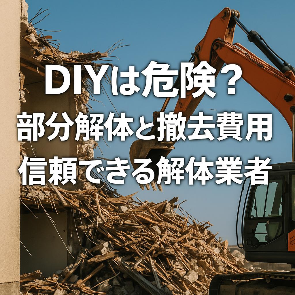 DIYは危険？部分解体と撤去費用、信頼できる解体業者