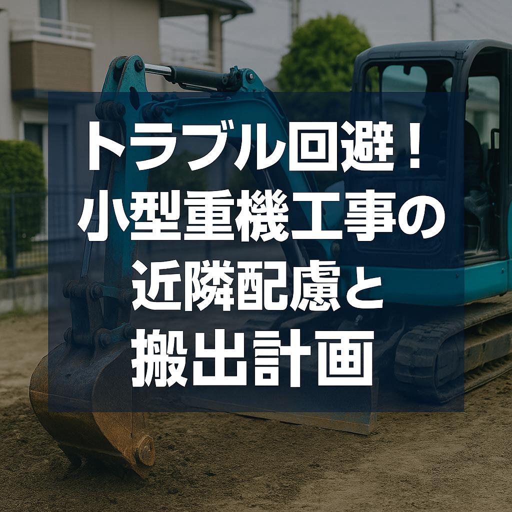 トラブル回避！小型重機工事の近隣配慮と搬出計画