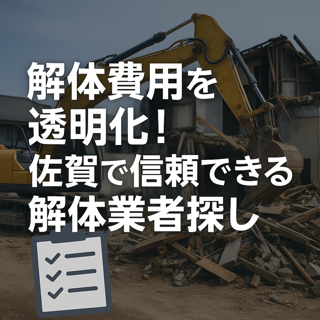 解体費用を透明化！佐賀で信頼できる解体業者探し