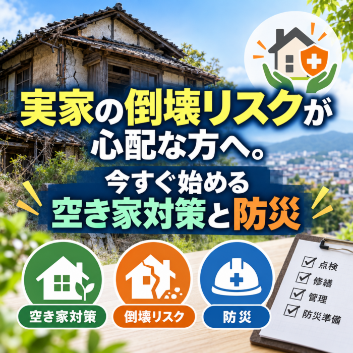 実家の倒壊リスクが心配な方へ。今すぐ始める空き家対策と防災